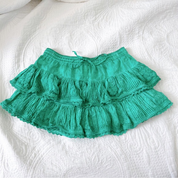 MUCHE & MUCHETTE coquette skort in emerald O/S - Picture 4 of 8